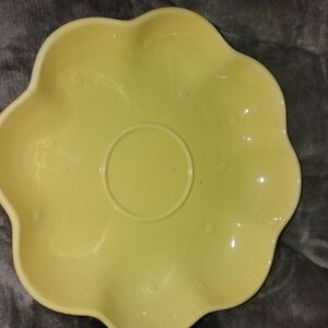 Yellow Scalloped Ceramic Plate